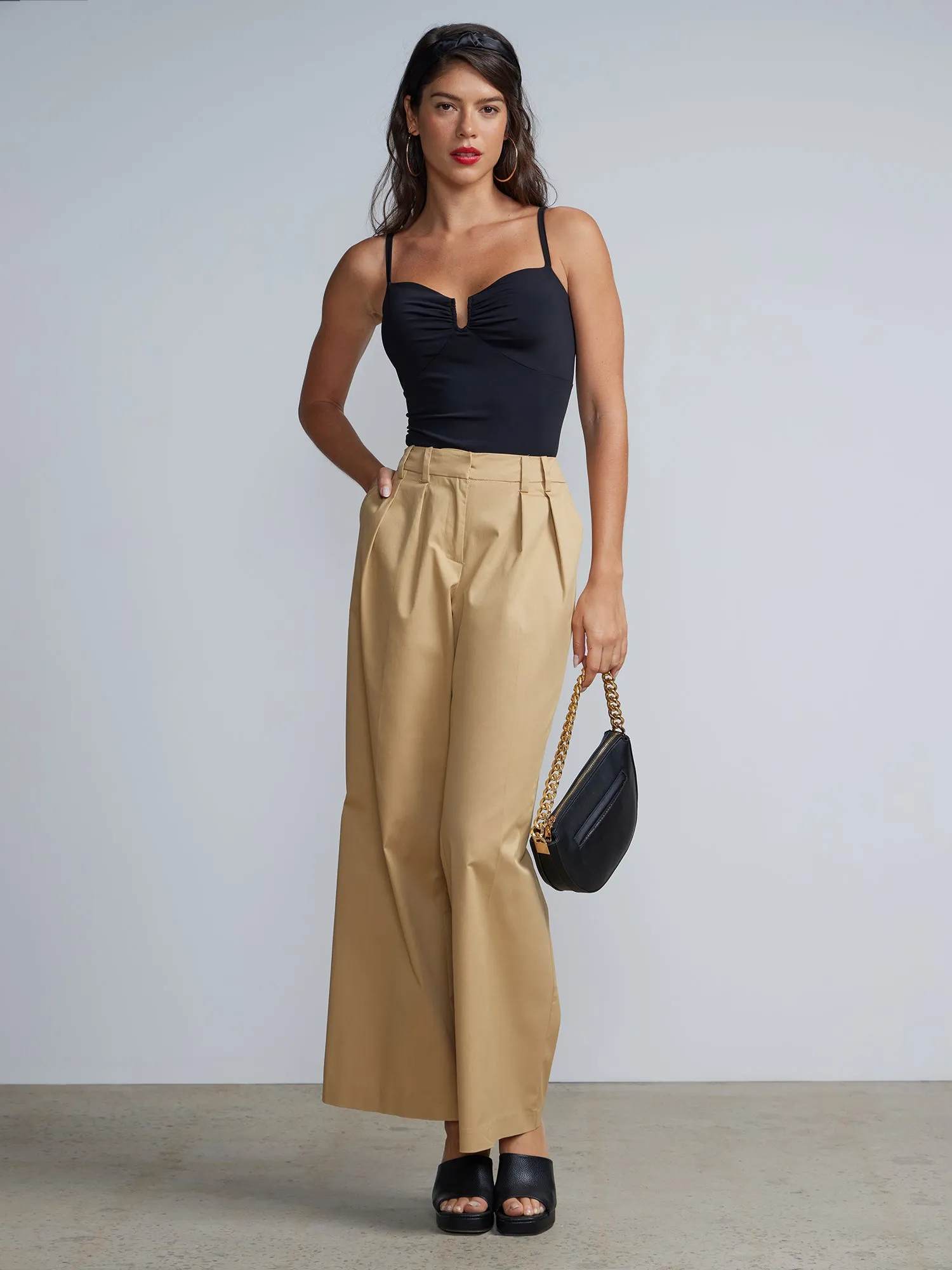 Pleated Wide Leg Pants