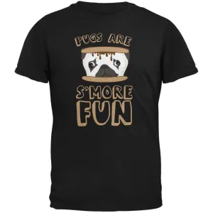 Pugs Are S'More Fun Black Adult T-Shirt