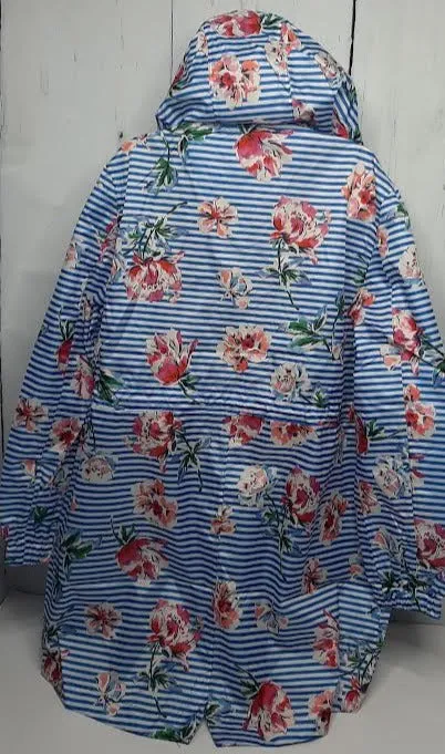 Raincoat - Blue Stripe Floral