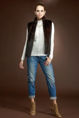 Reversible to Leather Mink Zipper Fur Vest