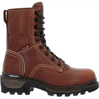 Rocky Men's Rams Horn Logger 9" WP 400G Comp Toe Work Boot Brown RKK0396