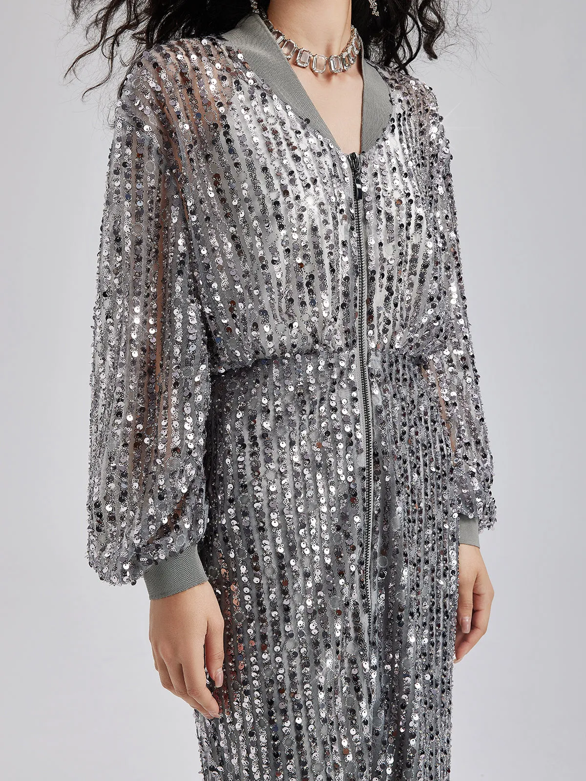 Sequin Beaded Elastic Dress