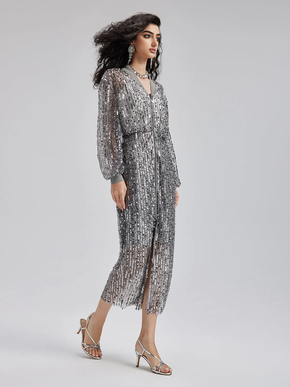 Sequin Beaded Elastic Dress