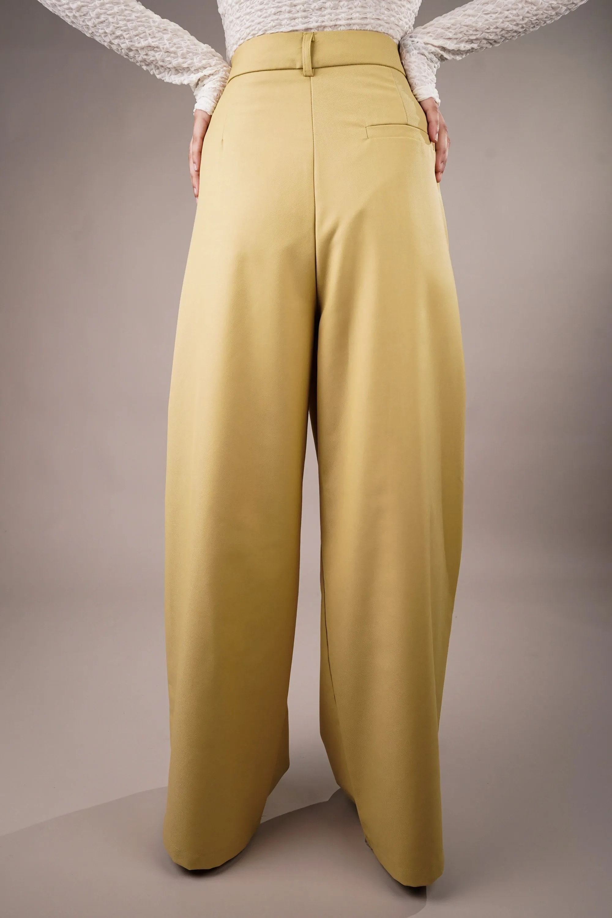 Tailored Yellow Asymmetrical Pants