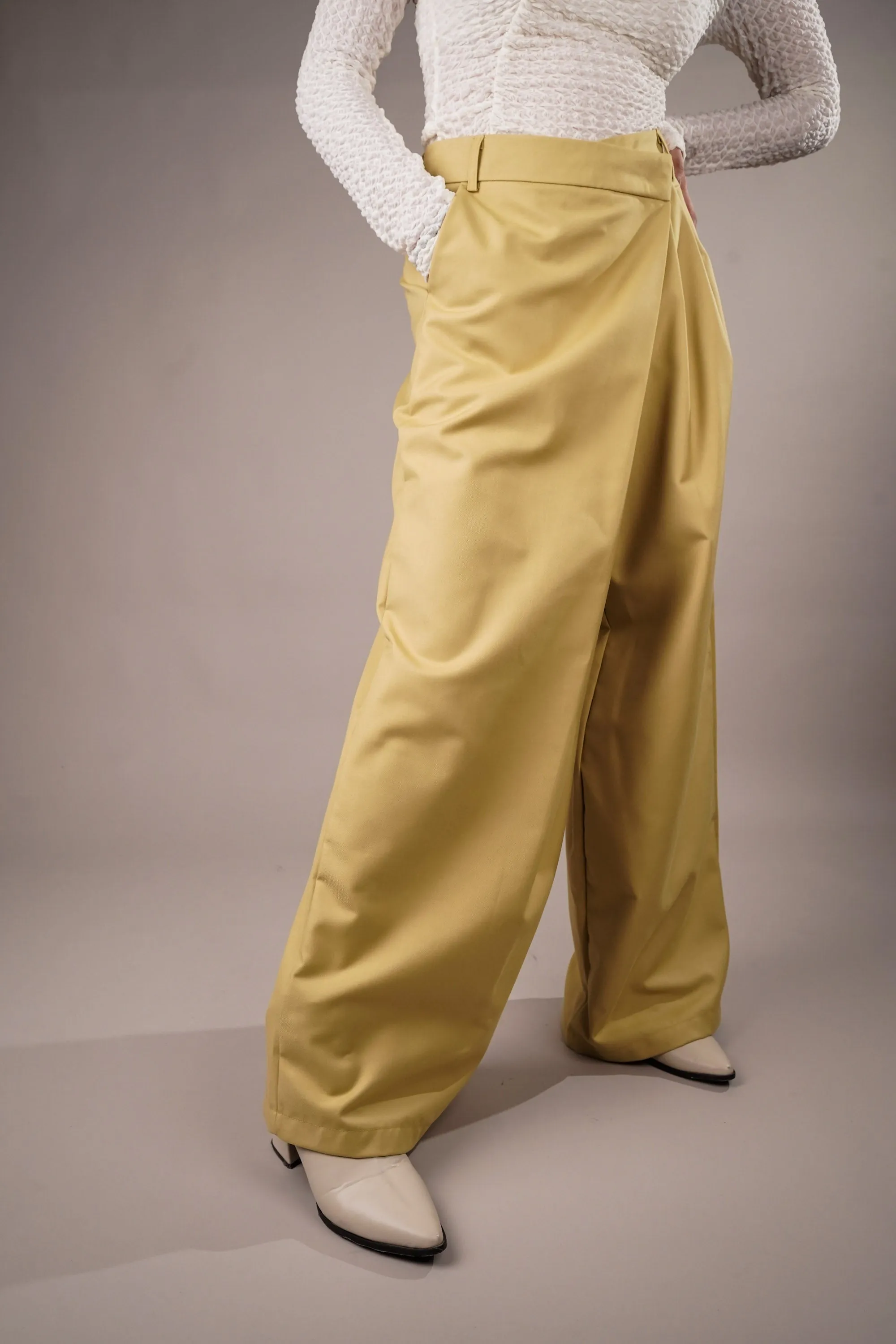 Tailored Yellow Asymmetrical Pants