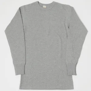 Warehouse & Co 5903 LS Waffle Knit Crew Neck Tee - Heather Grey