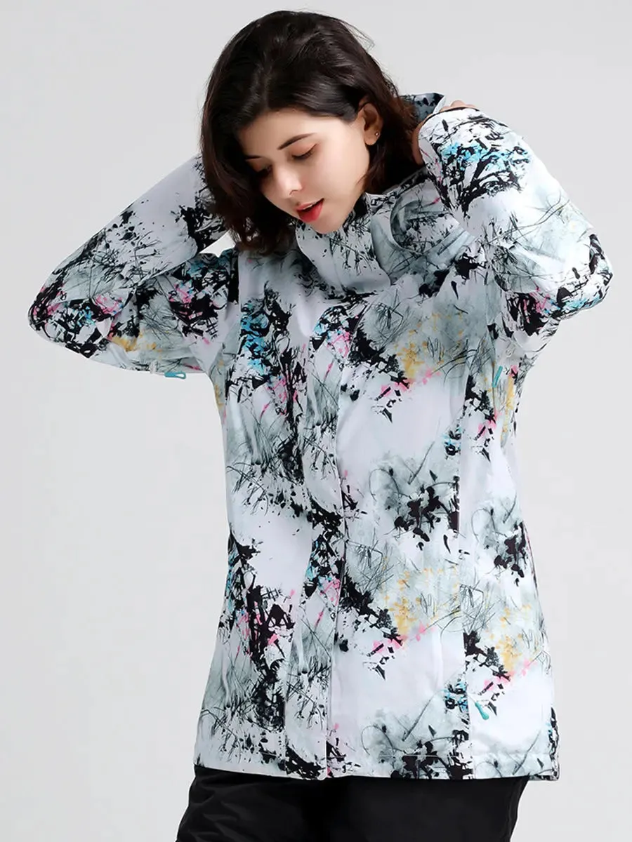 Women Floral Printed Snowboarding Jacket