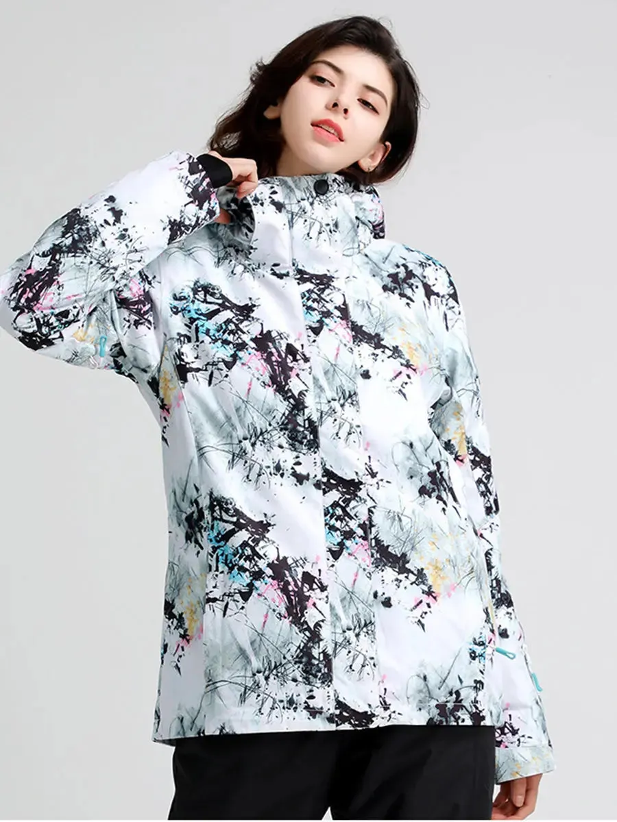 Women Floral Printed Snowboarding Jacket