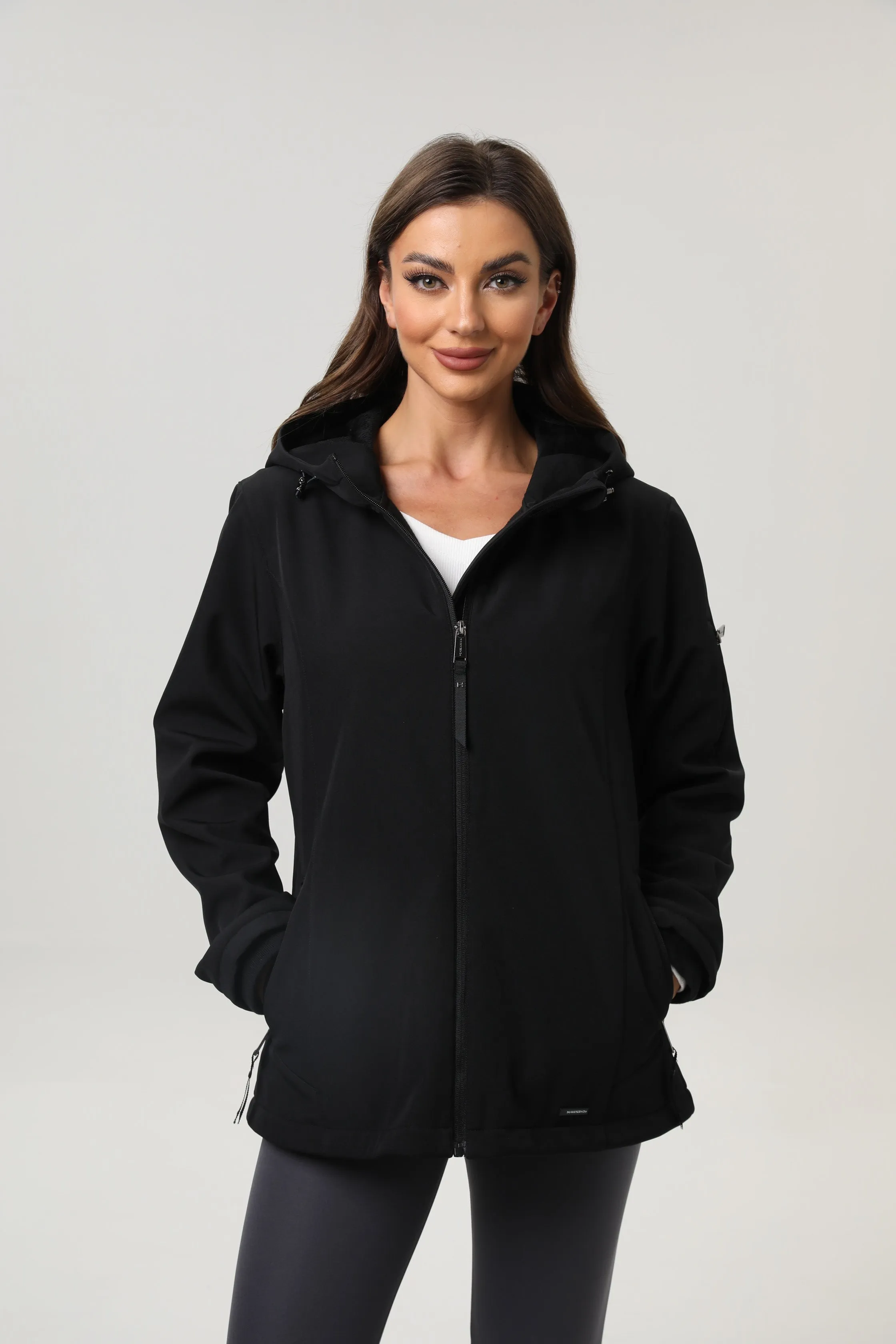 Women's Hooded Softshell Jacket with Side Arm Pocket