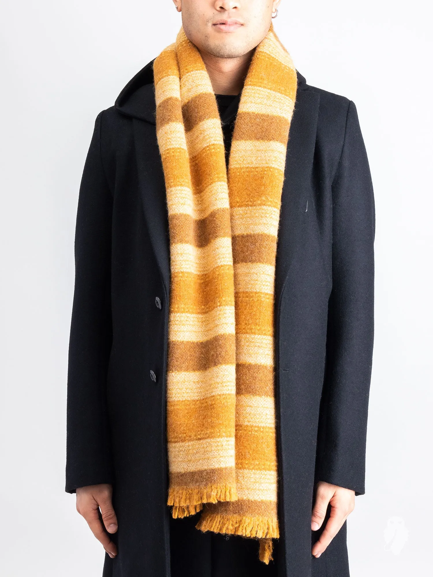 Wool Scarf in Brown Stripe