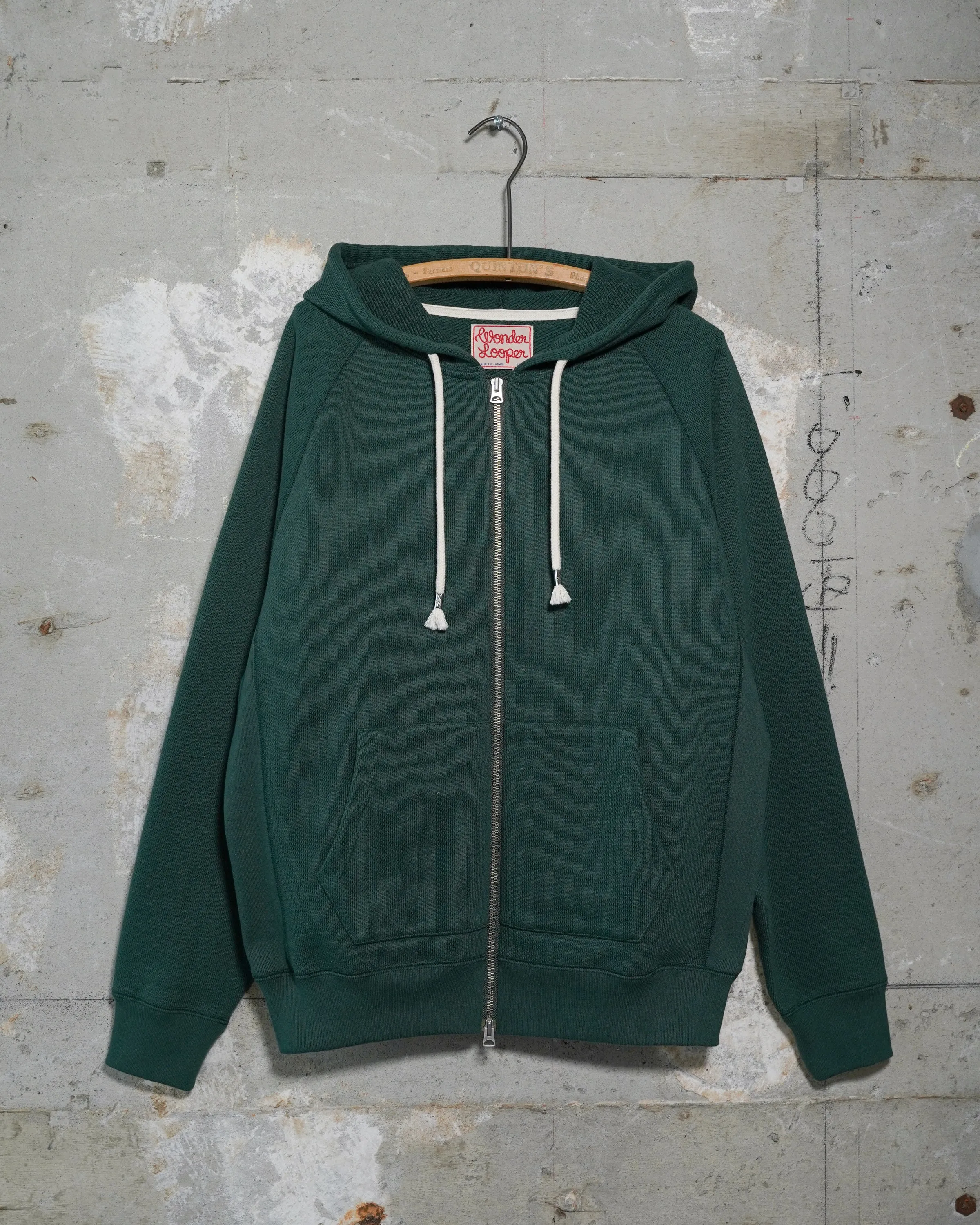 Zip Hoodie - 876gsm Double Heavyweight French Terry - Green