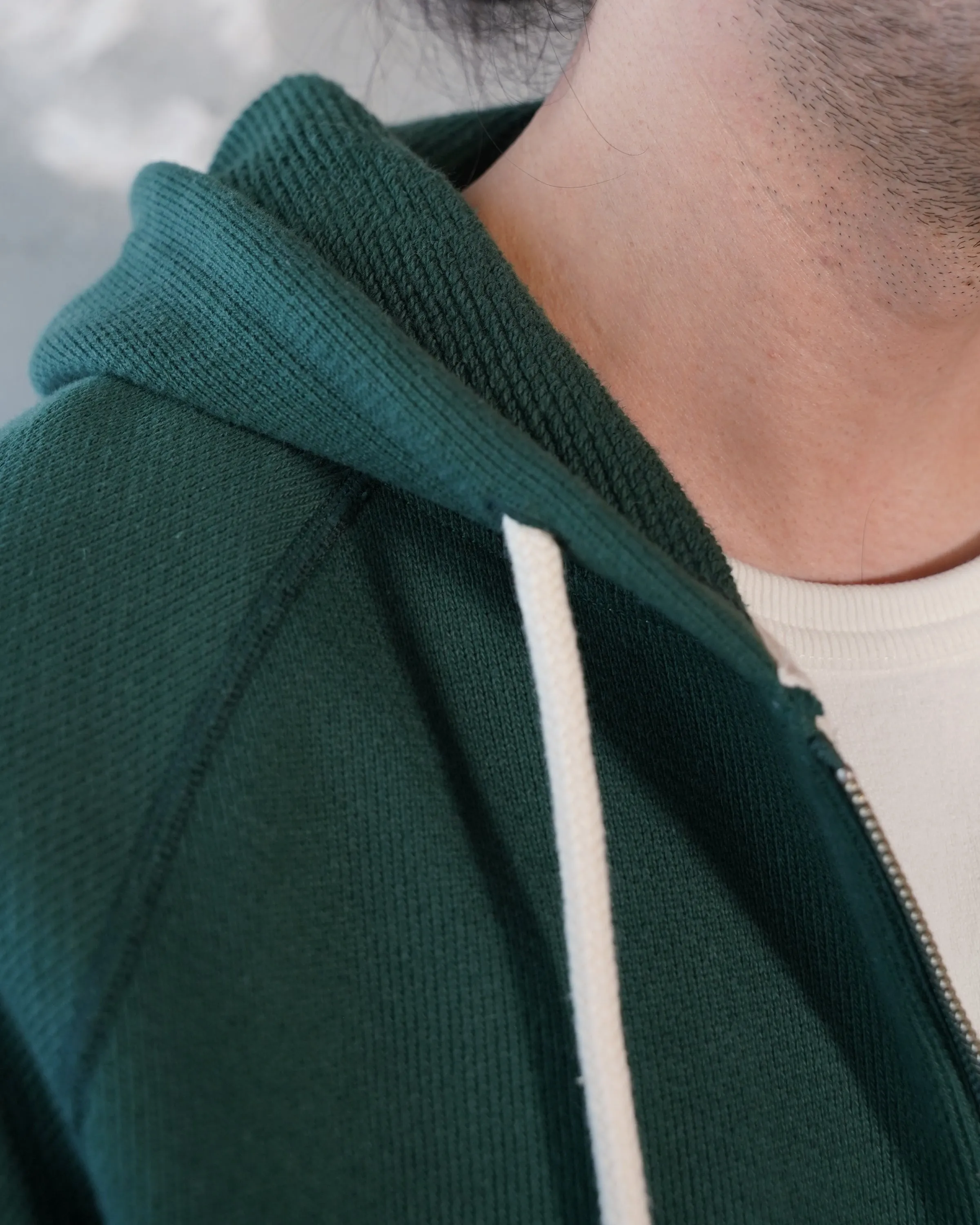 Zip Hoodie - 876gsm Double Heavyweight French Terry - Green